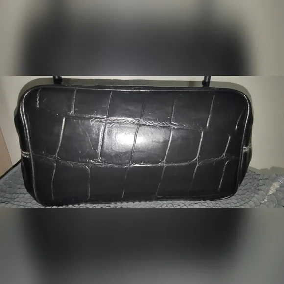 Dooney & Bourke Black Croc-Patterned Hobo Bag - Picture 9 of 10